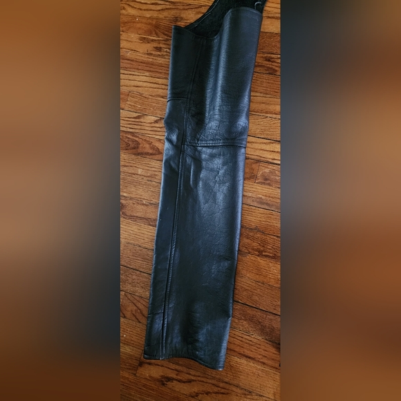 Chaps Genuine Leather Motorcycle Pro Rider Black Size Large - Picture 15 of 15